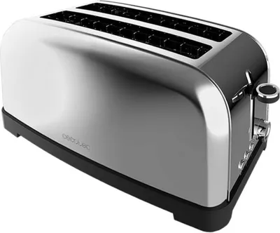 Produktbild von Cecotec Toastin' time 1500, 4 Scheibe(n), Edelstahl, Edelstahl, Tasten, Niveau, Drehregler, 1500 W