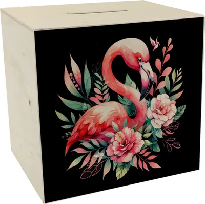 Produktbild von Rosa Flamingo Spardose aus Holz