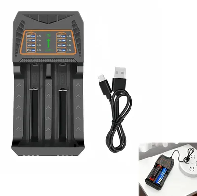 Obrázok produktu pre Univerzálna nabíjačka pre lítiovo-iónové batérie s rýchlym nabíjaním a káblom USB-C