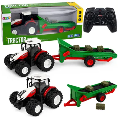 Productafbeelding van Op afstand bestuurbare landbouwtractor met transportband Rc-baalverlichting 1:24
