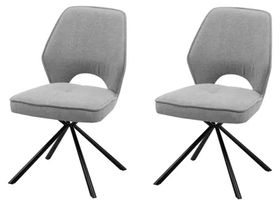 Produktbild von Esszimmerstuhl >Nadja< (2er Set) in grau, Stoffbezug - 48x89x60cm (BxHxT)