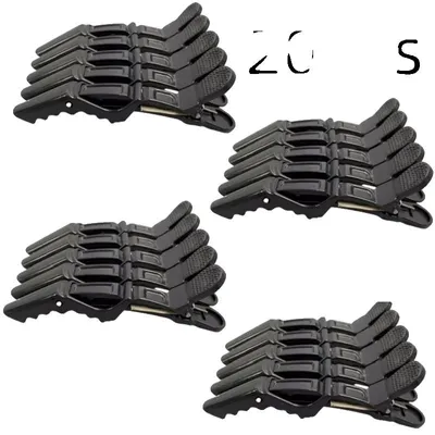Image de Pinces à cheveux, design antidérapant, plastique durable, 20 pièces, couleur noire
