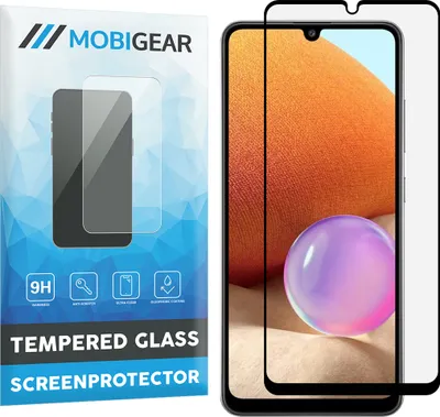 Produktbild von Mobigear Premium Samsung Galaxy A32 4G Panzerglas Gehärtetes Glas Displayschutz - Hüllenfreundlich - Schwarz