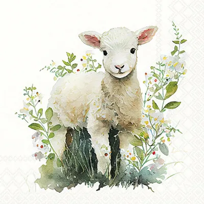 Produktbild von Ambiente Servietten „Lämmchen“ 25 x 25 cm