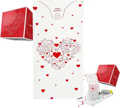 Produktbild von Explosionsbox mit Konfetti, DIY Geschenkbox, 1 Stück, für Geldgeschenke