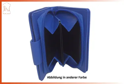 Produktbild von blaue Damenbörse Reißverschlussbörse Leder mittelblau