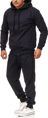 Herren Jogginganzug einfarbig 100% BW 586 Schwarz XXL