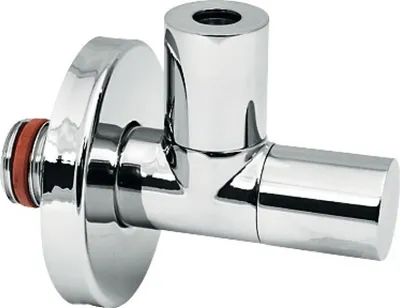 Produktbild von Design-Eckventil 1/2' selbstdichtend, chrom, m. QV und Rosette