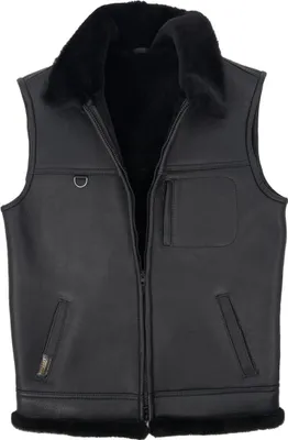 Produktbild von Lammfellweste - FIRMINIUS mit Kragen - Größe: 4XL | Farbe: Schwarz