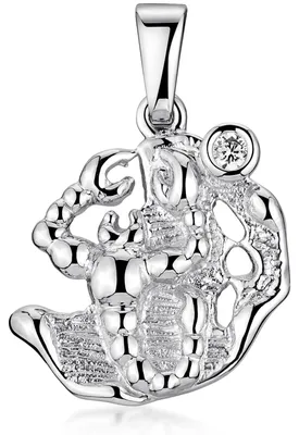 Zdjęcie produktu dla MATERIA Wisiorek ze znakiem zodiaku Skorpion z cyrkoniami, damski, na łańcuszek, ze srebra próby 925, rodowany KA-465