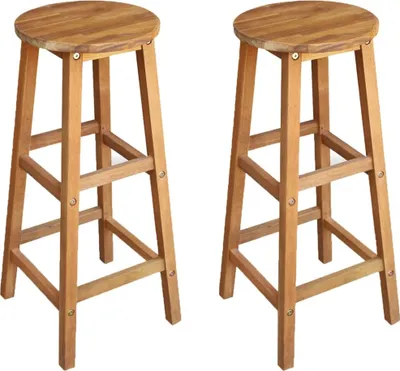 Produktbild von Barhocker 2 Stk. Massivholz Akazie