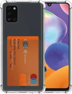 Obrázek produktu pro Smartphonica Pouzdro na telefon vhodné pro Samsung Galaxy A31 s držákem na karty Průsvitný silikon - průhledný TPU nárazuvzdorný zadní kryt se slotem na karty