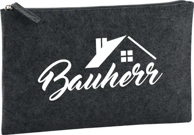 Produktbild von Huuraa Kulturbeutel Bauherr 1 Liter Charcoal Filz Kosmetiktasche Geschenkidee