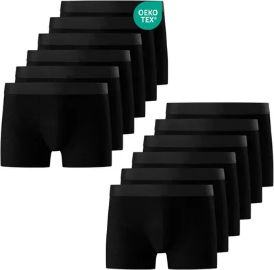 Obrázek produktu pro Pánské boxerky z bavlny, 6 kusů, černé, velikosti S až 3XL