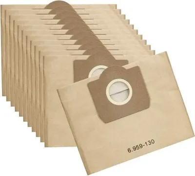 A stack of paper vacuum cleaner bags.