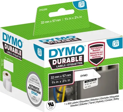 Obrázok produktu pre DYMO LW-Kunststoff-Etiketten 32x57mm 800 St weiß permanent