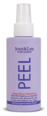 Immagine prodotto di Jean & Len, Siero Esfoliante AHA PHA con Acido Ialuronico, ideale per preparare la pelle alla rasatura, esfolia delicatamente ed efficacemente, peeling chimico, senza profumi artificiali, parabeni e siliconi, 150 ml