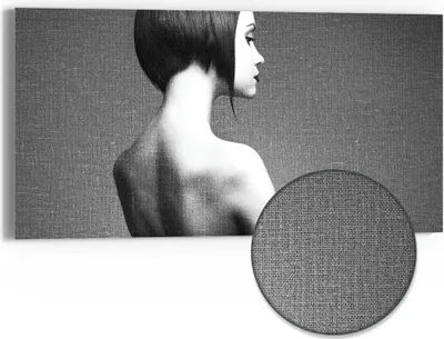 Produktbild von DEQORI Hybrid Leinwand Bild 60x30 cm 'Zarte Silhouetten' Wandbild Glas flach modern