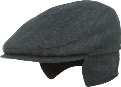 Bullani Flatcap Schiebermütze mit Ohrenklappen 100% Kaschmir in blau