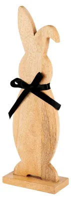 Produktbild von Osterdeko Hase Manambolo, große Dekofigur für Ostern und Frühling, Holz-Osterfigur in Natur, 42 cm