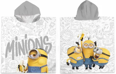 Produktbild von Minions Banana Badeponcho Kapuze Duschtuch Badetuch Strandtuch  50x115cm