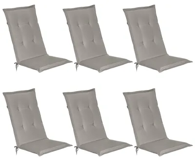 Produktbild von Beautissu 6er Set Gartenstuhlauflage Loft HL Hellgrau, 120x50x6cm