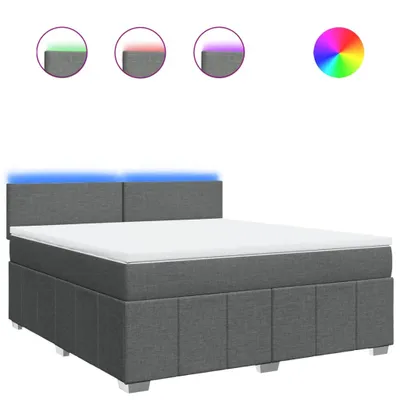 Produktbild von vidaXL Boxspringbett mit Matratze Dunkelgrau 180x200 cm Stoff