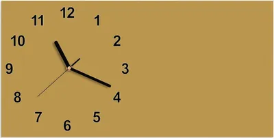 Produktbild von Wanduhr aus Glas mit Motiv Khakibrauner Hintergrund- 60 x 30 cm - inkl. Aufhängesystem