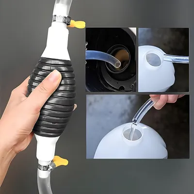 Produktbild von PolkaHome® Handpumpe, Überfüllpumpe, Benzinpumpe, Dieselpumpe, Kraftstoffpumpe, Ölpumpe – manuelle Transferpumpe, 20 L, 8 mm Schlauch, 200