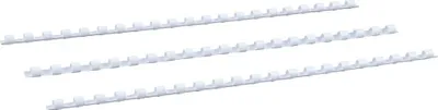 Produktbild von Plastikbinderücken, US-Teilung, Farbe: Weiß, Durchmesser = 8 mm, VPE 100 St.