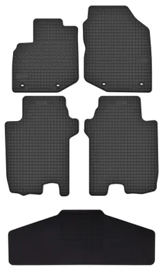 Produktbild von Gummi-Fußmatten + Tunnel für Honda Jazz III 2011-2014 (Schrägheck) – 5-tlg, Schwarz, passgenau – Wielganizator SolidTread