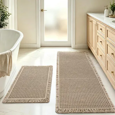 Zdjęcie produktu dla Solidchoice - Zestaw 2 antypoślizgowych mat do kąpieli o strukturze plastra miodu, idealnych do łazienki