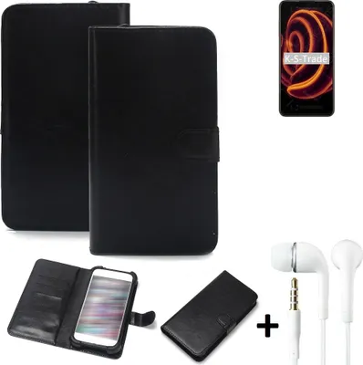 Produktbild von K-S-Trade Wallet Case Handyhülle kompatibel mit Ulefone Armor 10 Schutzhülle Flip cover Flipstyle Tasche Hülle Flipcover Slim Bumper schwarz + in