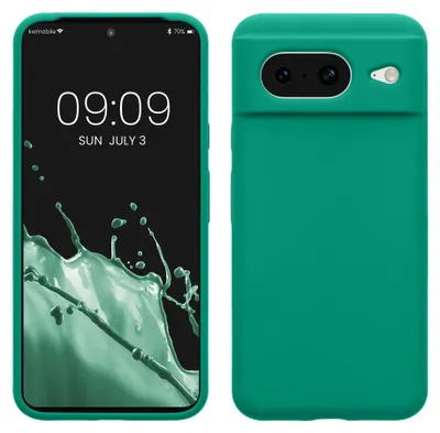 Produktbild von kwmobile Handyhülle für Google Pixel 8 Hülle, für Pixel 8 Case - Hülle Silikon - kabelloses Laden - Smaragdgrün