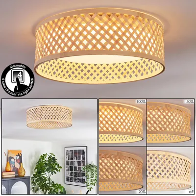 Produktbild von Barcellona Deckenlampe aus Metall/Bambus/Kunststoff in Naturfarben/Weiß