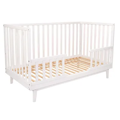 Produktbild von Novi Elise 70x140 cm mitwachsendes Babybett, Weiß, höhenverstellbar, umbaubar zum Juniorbett mit Rausfallschutz