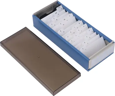 Zdjęcie produktu dla Etui na 800 wizytówek od A do Z z przezroczystą pokrywą w kolorze niebieskim