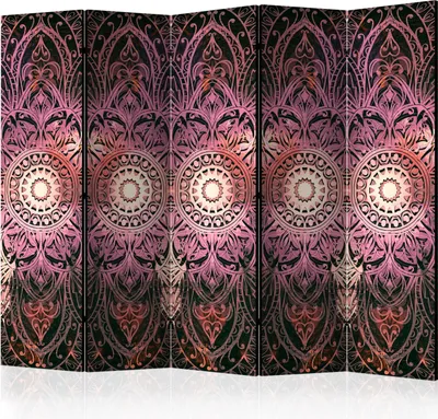 Produktbild von Akusticher Raumteiler Mandala Foto Paravent 225x172 cm beidseitig auf Vlies-Leinwand bedruckt Akustikschaum Trennwand Spanische Wand Sichtschutz Home Office Orient Boho Abstrakt f-A-0803-z-c