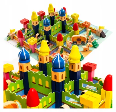 Produktbild von Szomik Holzbausteine Set Stadt Lernspielzeug 178 Teile