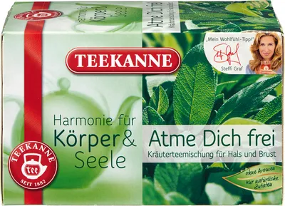 Produktbild von TEEKANNE Harmonie für Körper & Seele Atme Dich frei - Teebeutel - Kräuter - 40 g - Packung mit 20