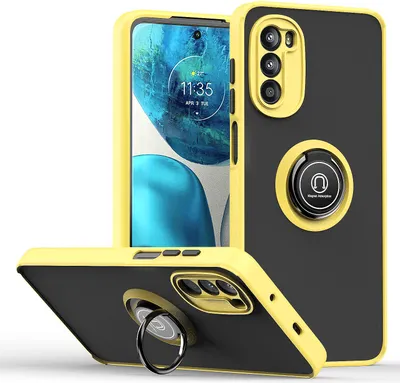 Produktbild von Moto G52 Hülle, Ring Halter Ständer Matte Transluzent TPU Rahmen Stoßfest Schutzhülle für Motorola Moto G52