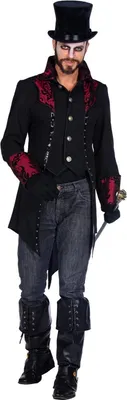Produktbild von Vampirjacke Herren Deluxe Schwarz-Rot XXL