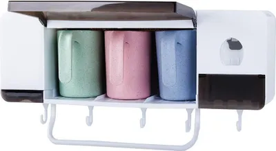 Produktbild von Badezimmeraufbewahrung mit drei Plastikbechern