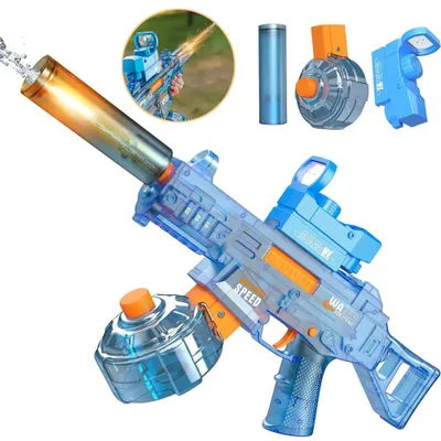Image de Pistolet à eau - Jouet aquatique pour l'extérieur - Idéal pour la piscine et la plage - À partir de 8 ans - Couleur : bleu