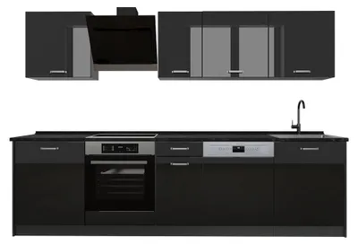Imagen del producto de Mueble de cocina Vicco R-Line Negro brillo intenso/Antracita 280 cm sin encimera, Model 66385