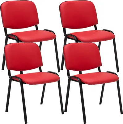 Produktbild von 4er Set Besucherstuhl Ken Kunstleder rot