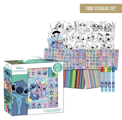Image de CERDÀź - Zestaw naklejek Disney Stitch 1000 sztuk - Oficjalny produkt disneyowski