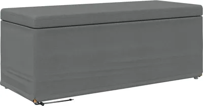 Imagen del producto de vidaXL Taburete, gris oscuro, 101 x 41 x 40 cm, tapizado en tela y con estructura de madera contrachapada