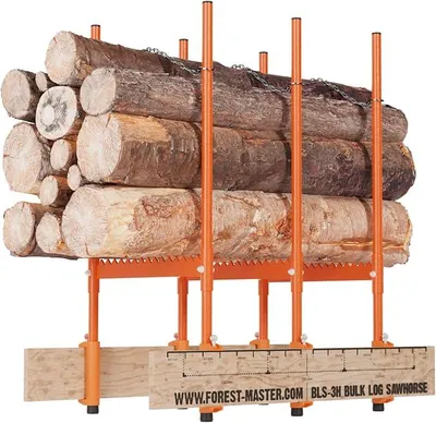 Produktbild von Mehrfachholzhalter Sägebock H3 (neues Modell) Kettensägenschnitt Holzhalter Tragkraft 250kg inkl. Holzstützen
