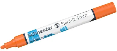 Image de Marqueurs acryliques Schneider, Paint-It 310/320/330, couleur:orange, largeur de trait:4 mm